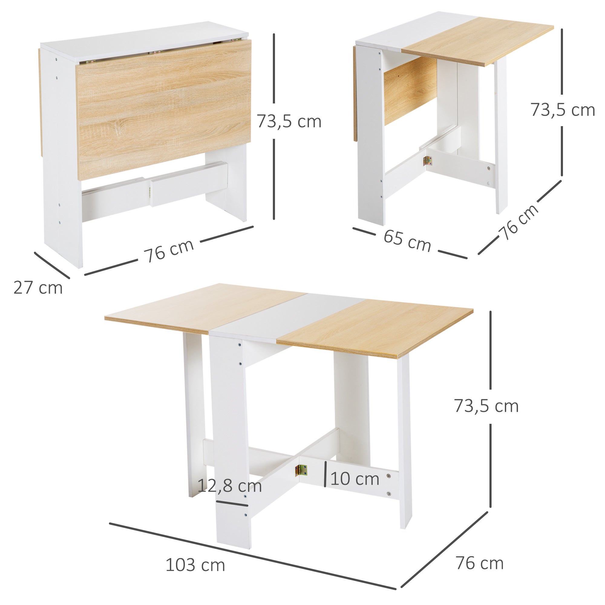 table de cuisine Bois HOMCOM - 3