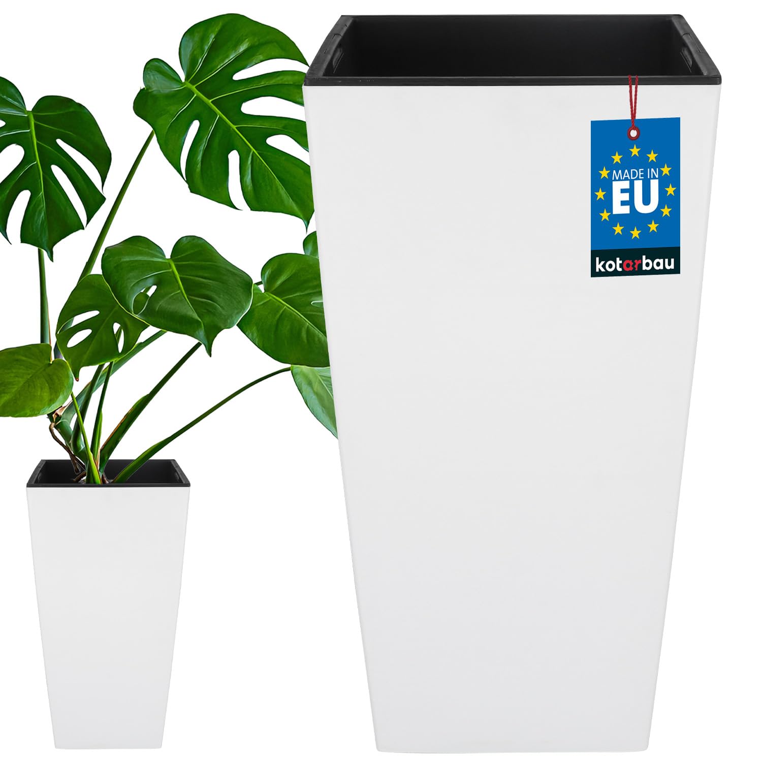 Doniczka 290x290x545 mm urbi square biała z wkładem - KOTARBAU