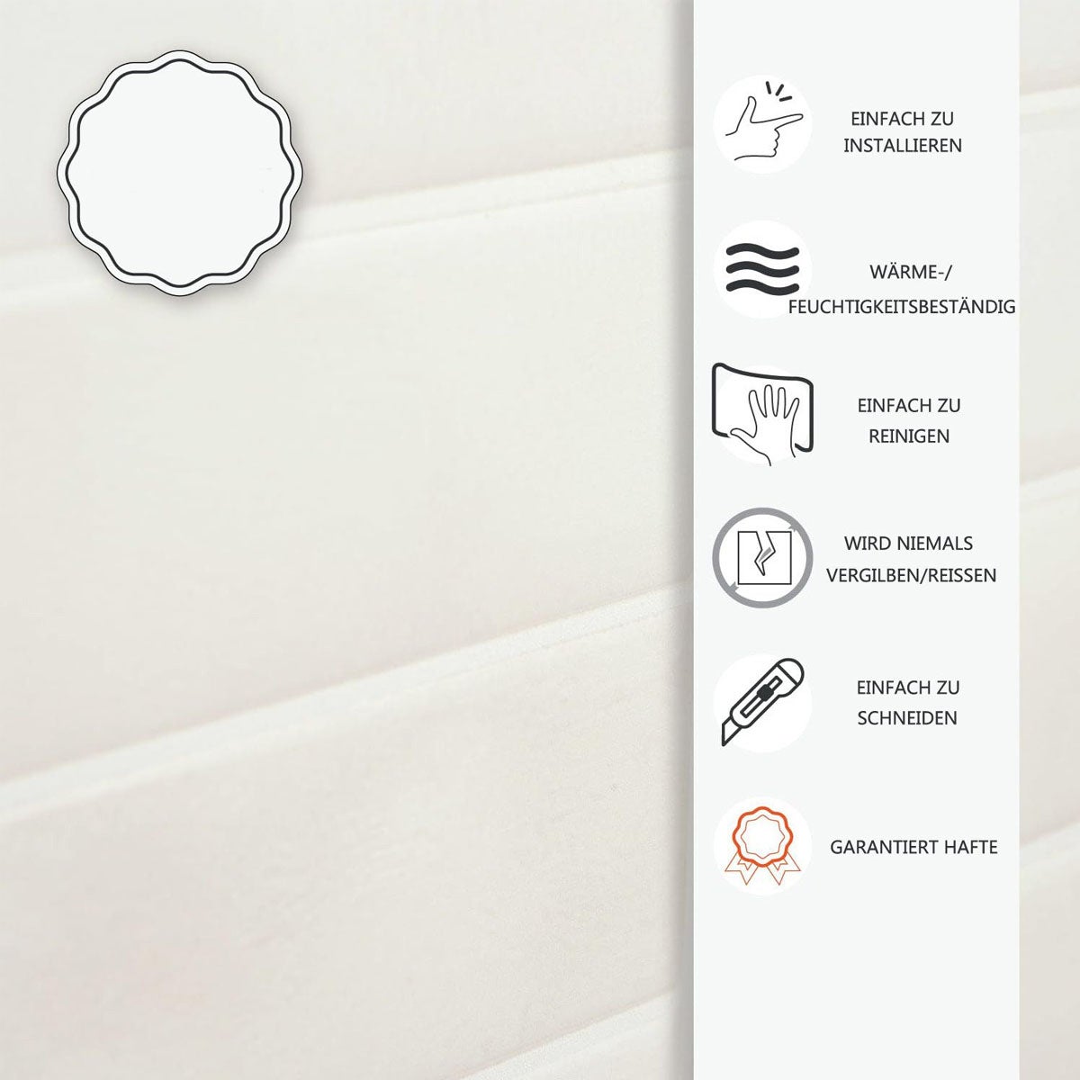 Lot de 10 crédences adhésives pour cuisine, salle de bain, carrelage mural, blanc - 3