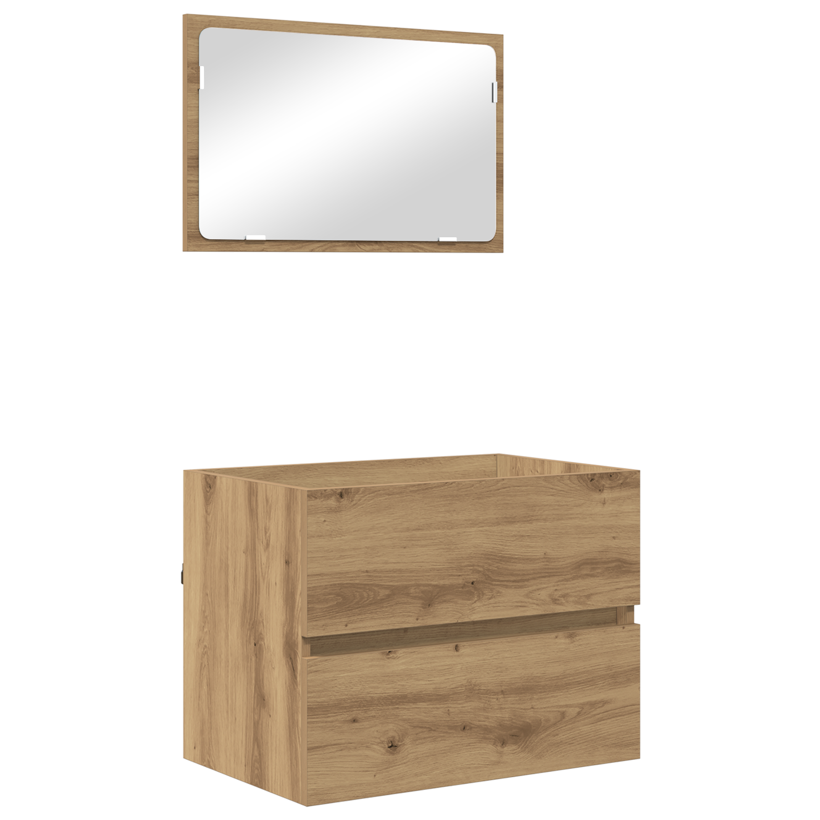 Juego de muebles de baño de 2 uds roble artesanal madera elaborada cfw46531