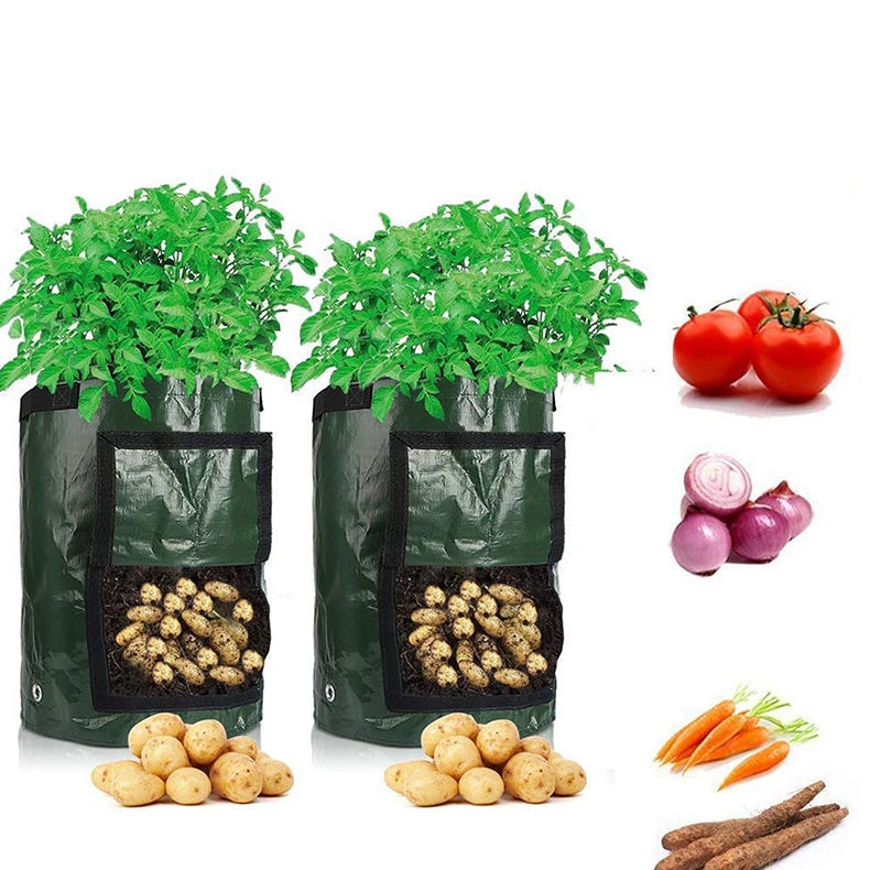 Airminti Confezione da 3 sacchetti da 10 galloni per piante con manici Airminti Confezione da 3 sacchetti da 10 galloni per piante con manici