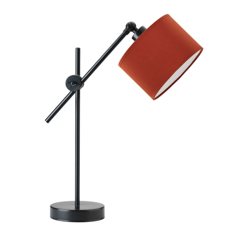Lampka nocna przegubowa na biurko lampa biurkowa regulowana LED z abażurem walec MODERN