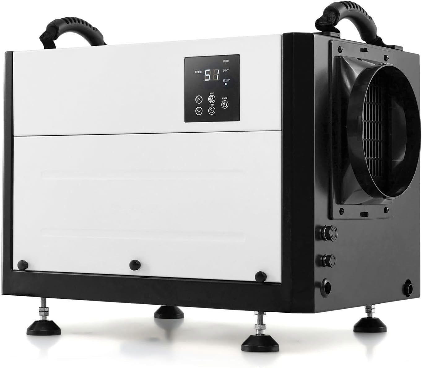 Osuszacz Powietrza 58,5 l/dobę, Przepływ Powietrza 357 m³/h, 20–90% Wilgotności, 2 Tryby Pracy, Strefa Instalacji 80 m² (58,5 l/dobę, Biały)