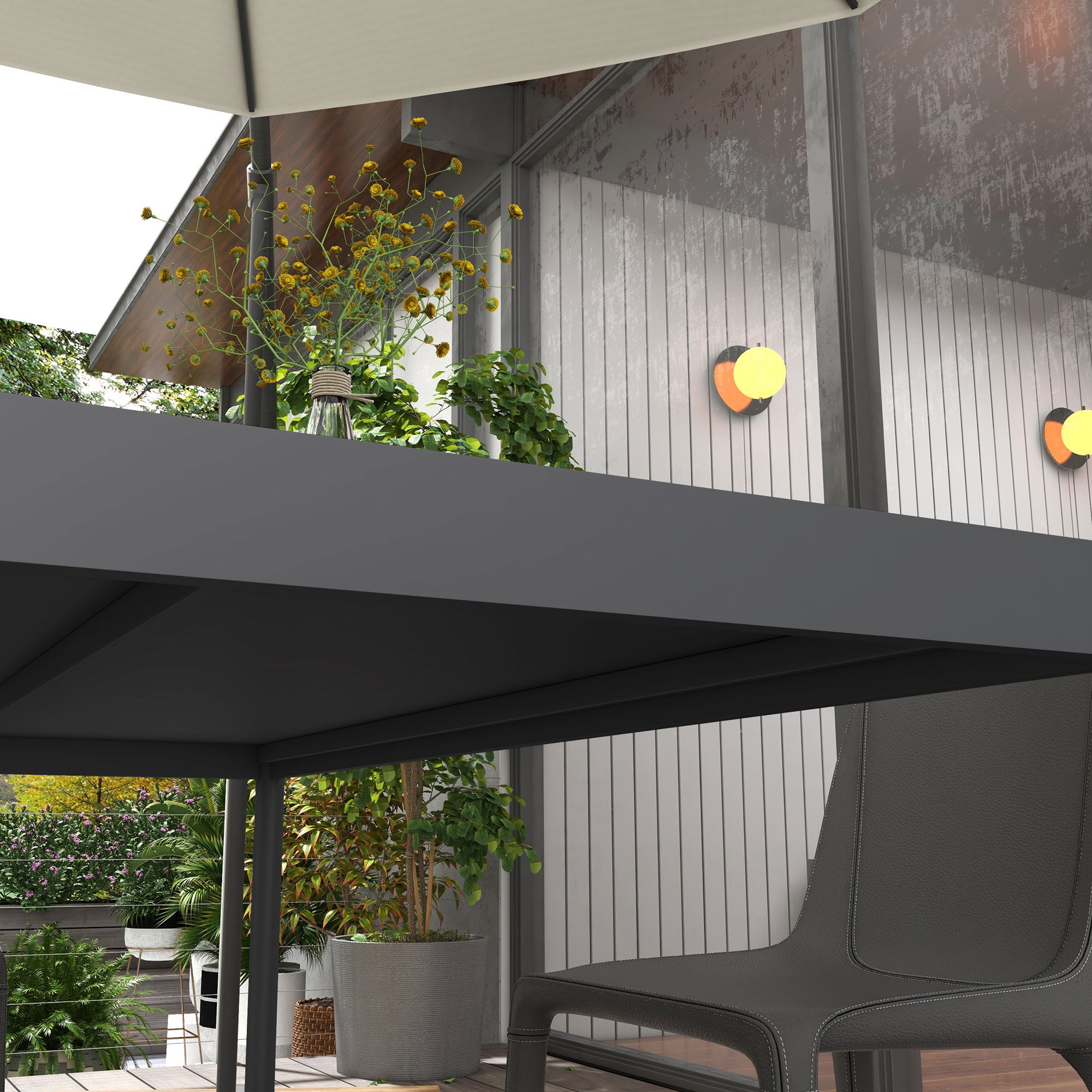Table de jardin rectangulaire pour 6 personnes en aluminium plateau à lattes dim. 145L x 90l x 74H cm gris - 8