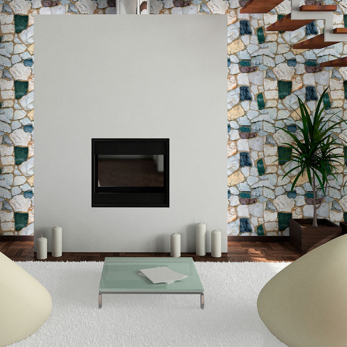 Adesivi pietra di Sainte-Marie - Sticker adesivo - adesivi murali - 40x40cm - 4