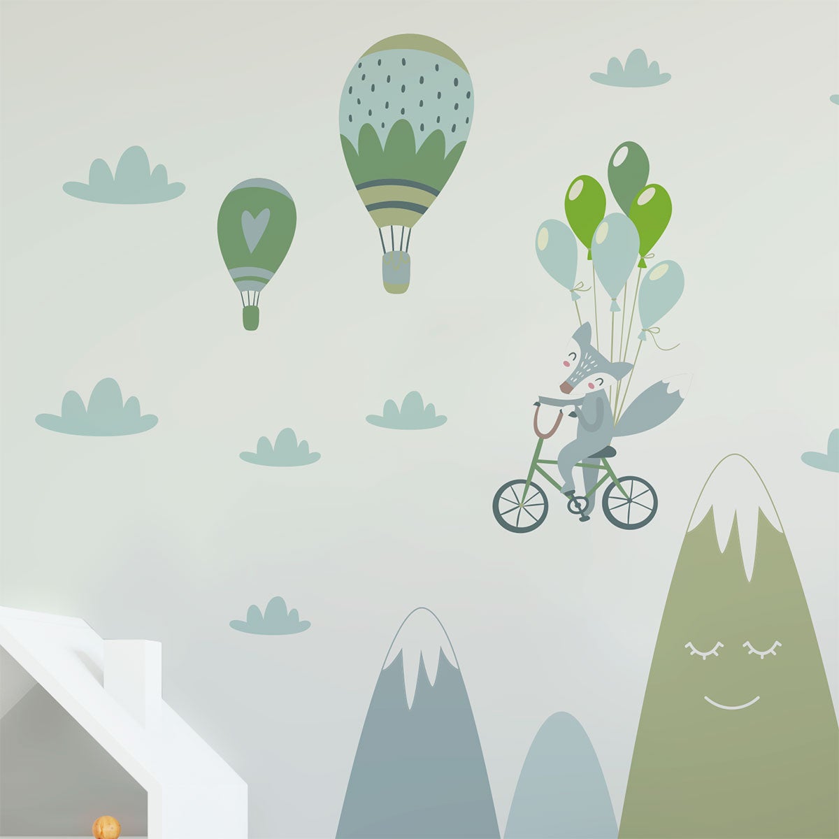 Adesivo montagne scandinave scherzano animali - Sticker adesivo - adesivi murali - 70x105cm - 7