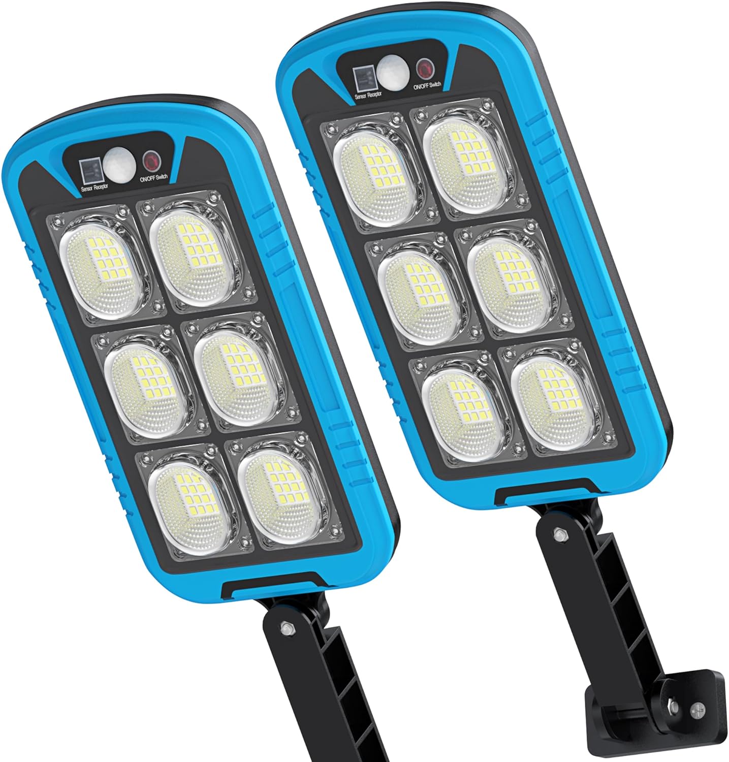 Zestaw lamp solarnych reflektor solarny od zmierzchu do świtu solarne oświetlenie parkingowe lampa uliczna zasilana energią słoneczną niebieska