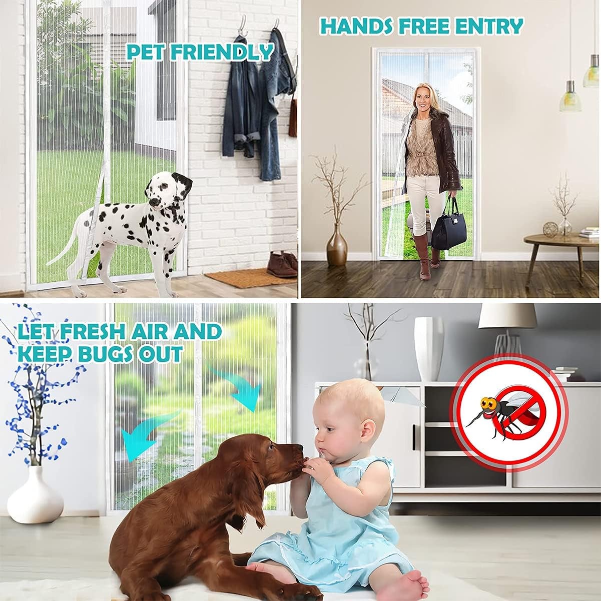 Magnétique moustiquaire pour porte 90x200 cm blanc - 2