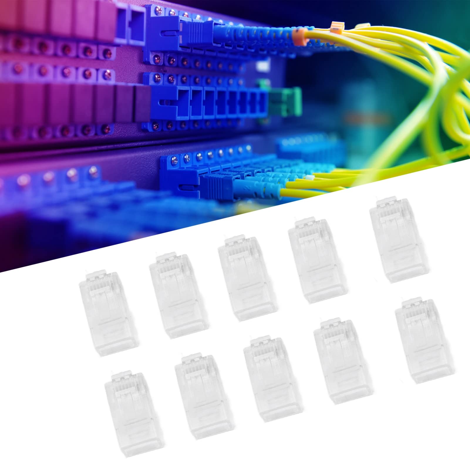 100 pezzi di teste di cristallo di rete placcate in oro connettori per cavi ad alta tenacità terminali a spina - 2