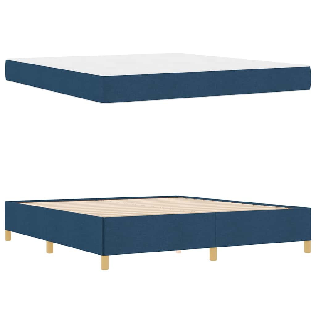 Cadre de lit en tissu bleu pour la chambre, 180 × 200 cm - 6