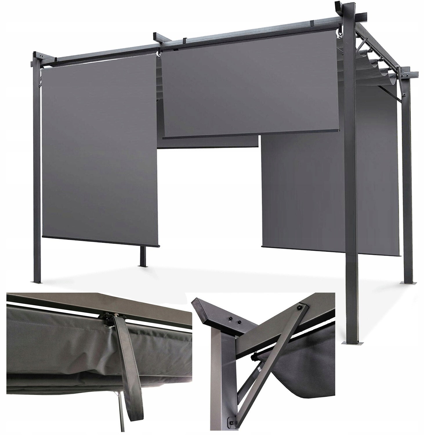 Pergola Tarasowa Hardmaister Zadaszenie Na Ogród Sprint Plus 3x4 Antracyt 1 szt