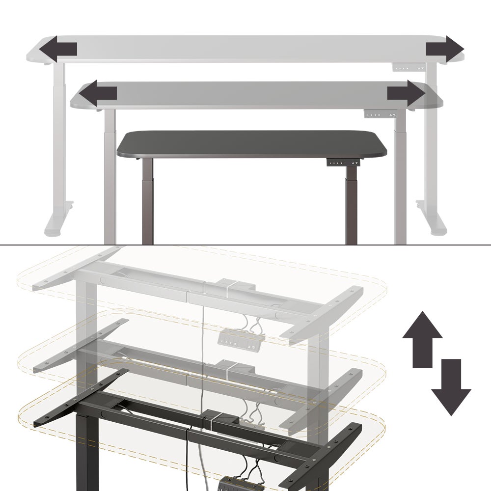 Vicco Biurko Elevate, Czarny/Antracyt, 120 x 70 cm 2 silniki - 5