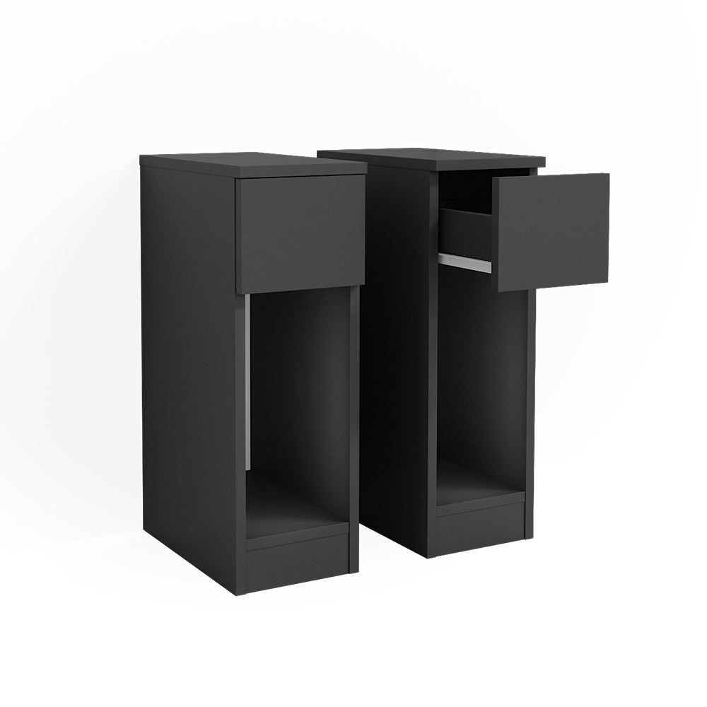 Lot de 2 Tables de chevet,Table d'appoint, Table de nuit pour Salon Chambre Noir 50x39x43,5 cm