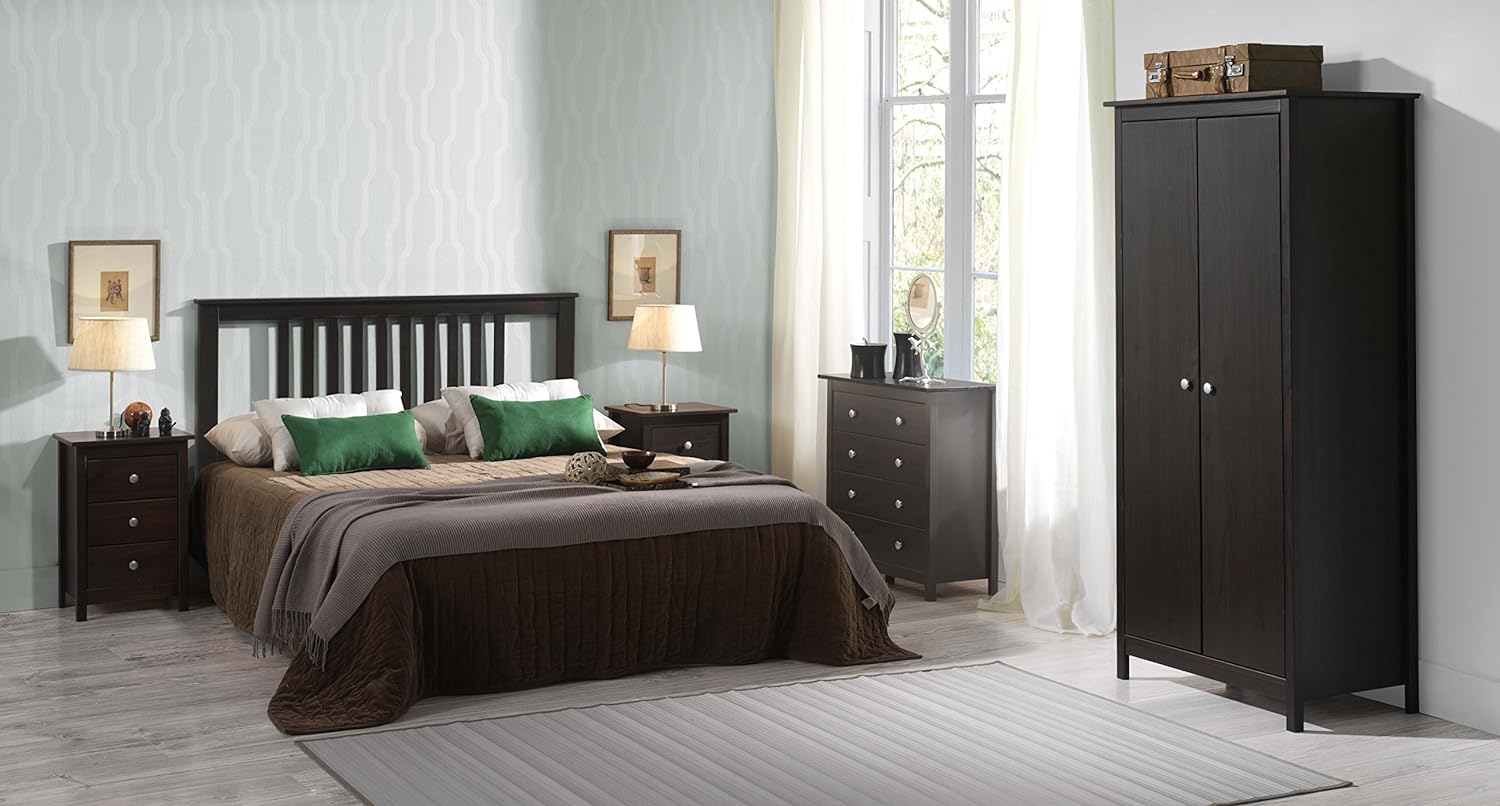 Commode à 4 tiroirs, pin massif, Moblit, série Alme wengue, dimensions : (78,5x75x35) cm (hauteurxlargeurxprofondeur), couleur wengé. - 2