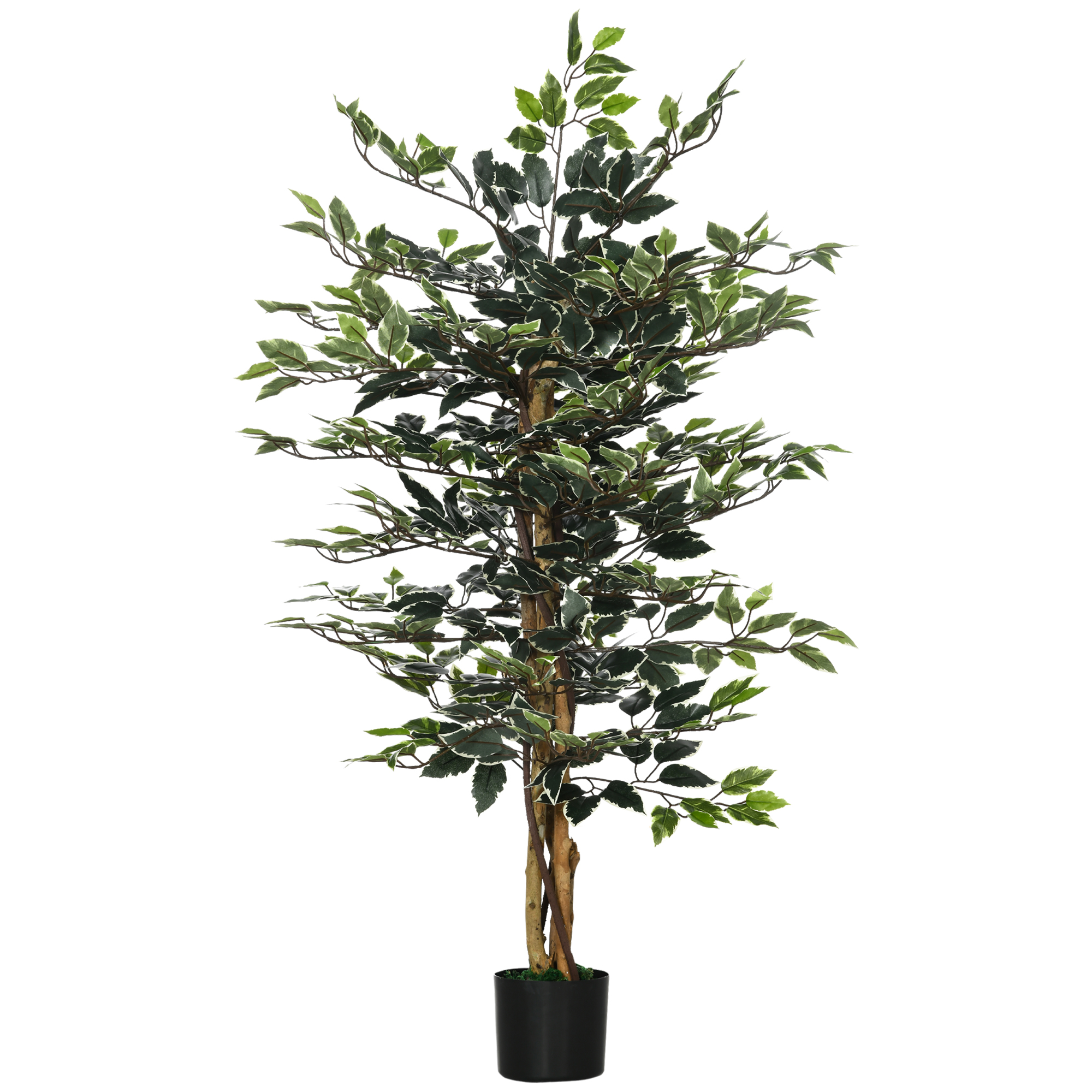 Rfgyhph  Ficus Artificial De 130 Cm Planta Artificial De 702 Hojas Con Maceta Decoración Para El Hogar Ø15x130 Cm Verde , Leroy Merlin