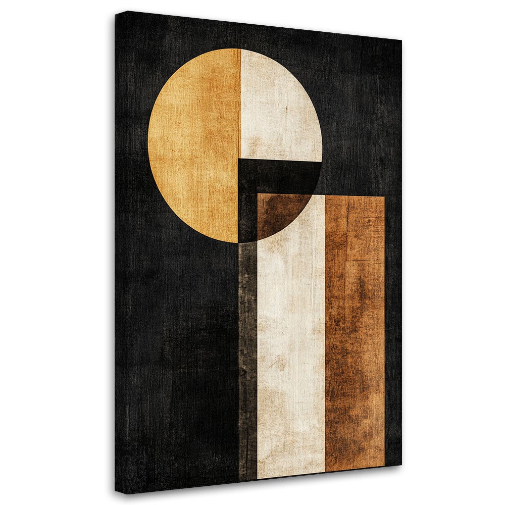 Obraz na płótnie, Geometryczna Abstrakcja Figury Złoty 40x60