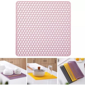 Tappetino Scolapiatti In Silicone Per Lavello 34,5x34,5 Cm - Grigio, Antiscivolo E Termoresistente - 3