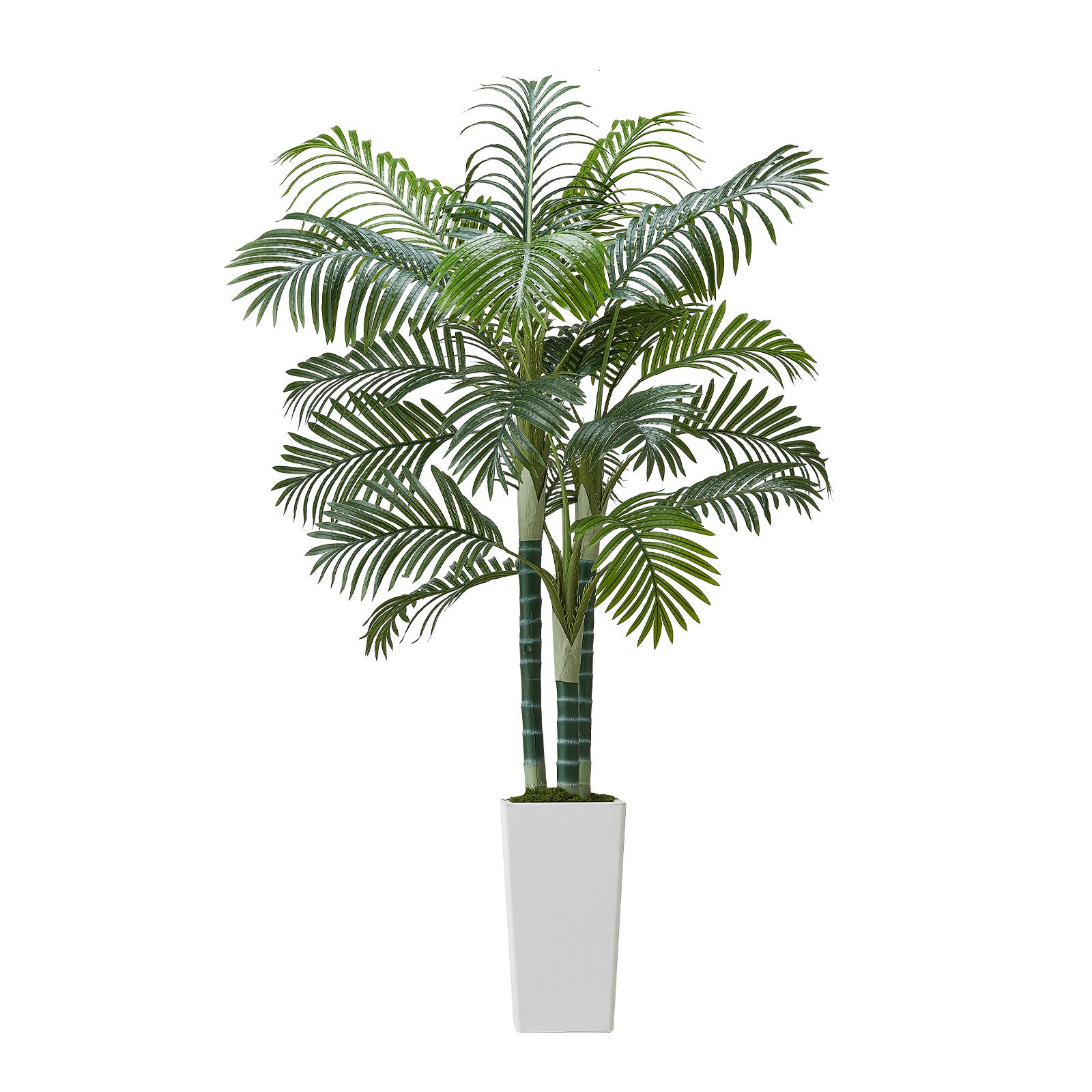 Palmeira artificial VEVOR, 1,8 m, planta tropical em vaso branco, tronco grosso, decoração interior e exterior, escritório, árvore falsa - 9