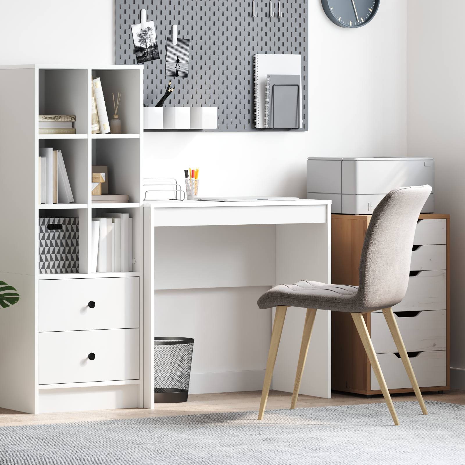 Vidaxl Escritorio De Escritura Mdf 80 X 40 X 76 Cm Sencillo Blanco , Leroy Merlin