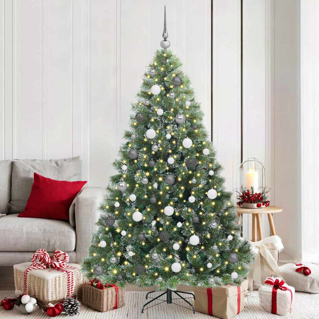 Sztuczna choinka z 300 diodami LED Zielony 180 cm PE i PVC vidaXL