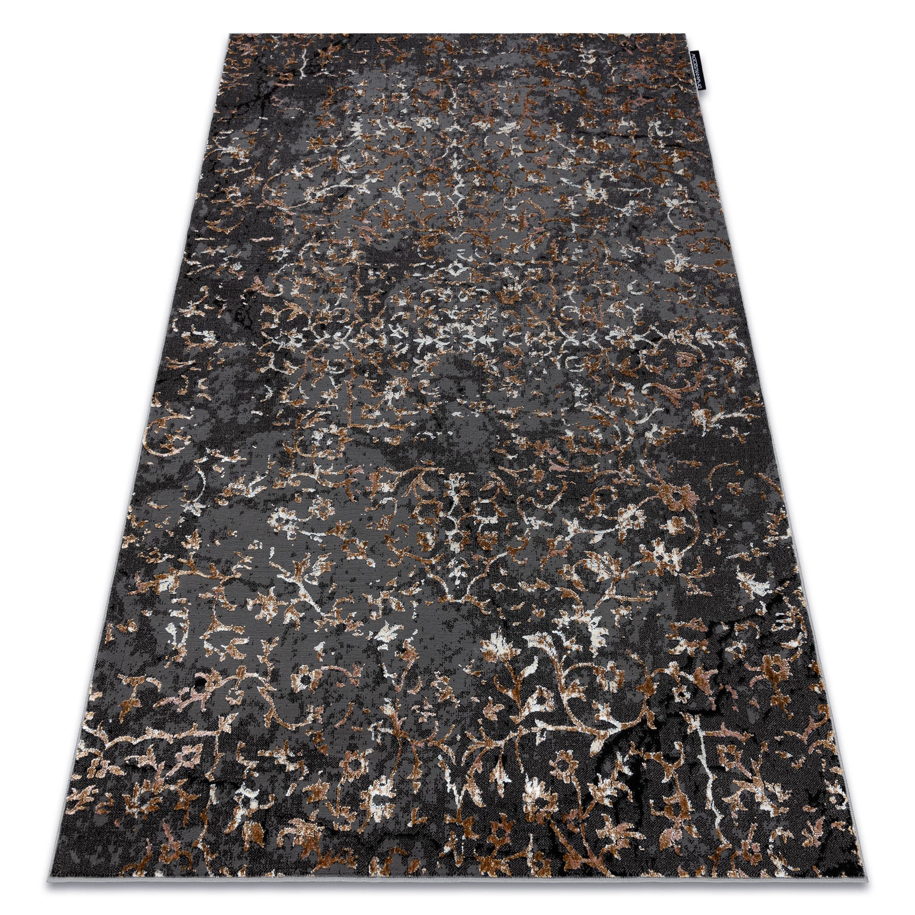 Dywan DE LUXE nowoczesny 2080 Ornament vintage przecierany - Strukturalny szary 180x270 cm