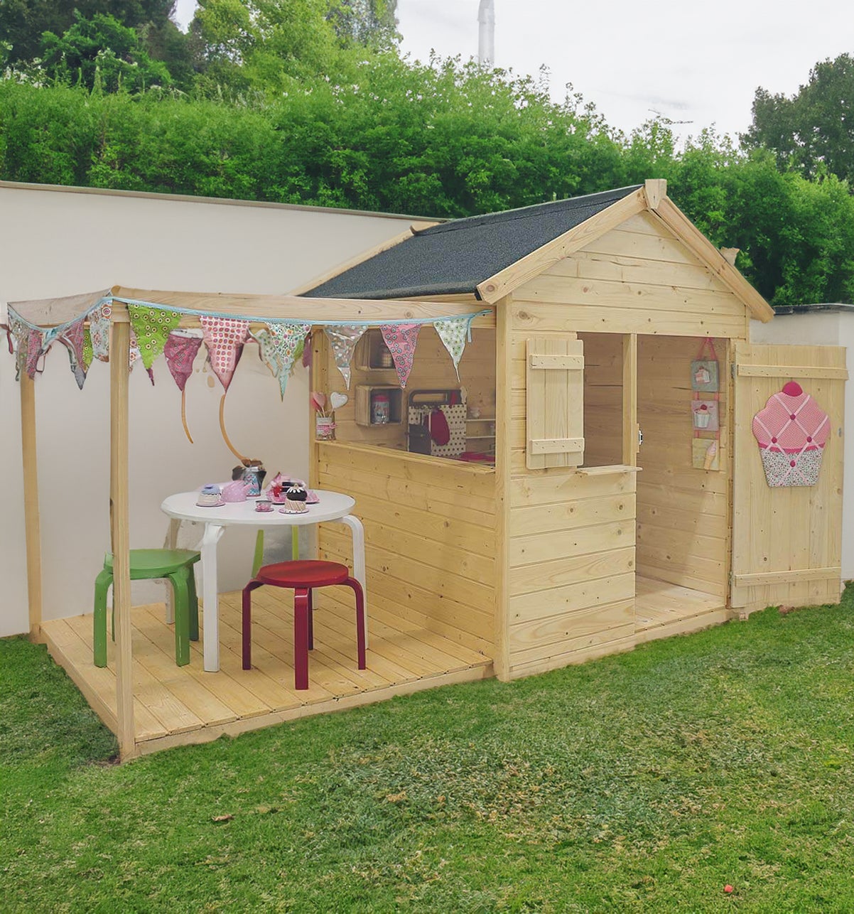 Cabane avec pergola et plancher pour enfants ÉPICERIE - 2