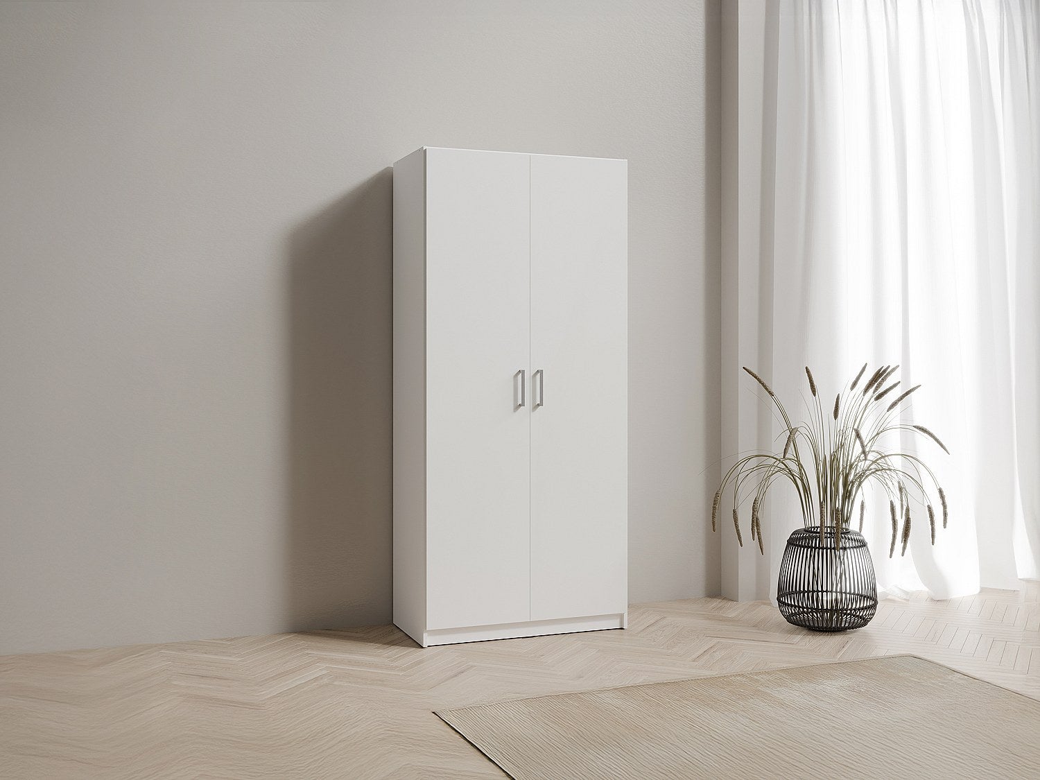 Szafa 2-drzwiowa - szer. 92 cm - Biały - BELOMY