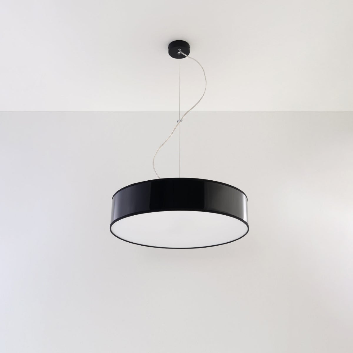 Lampa wisząca CERCLE 45 czarna LED 4000K - 45x45x111cm Sollux