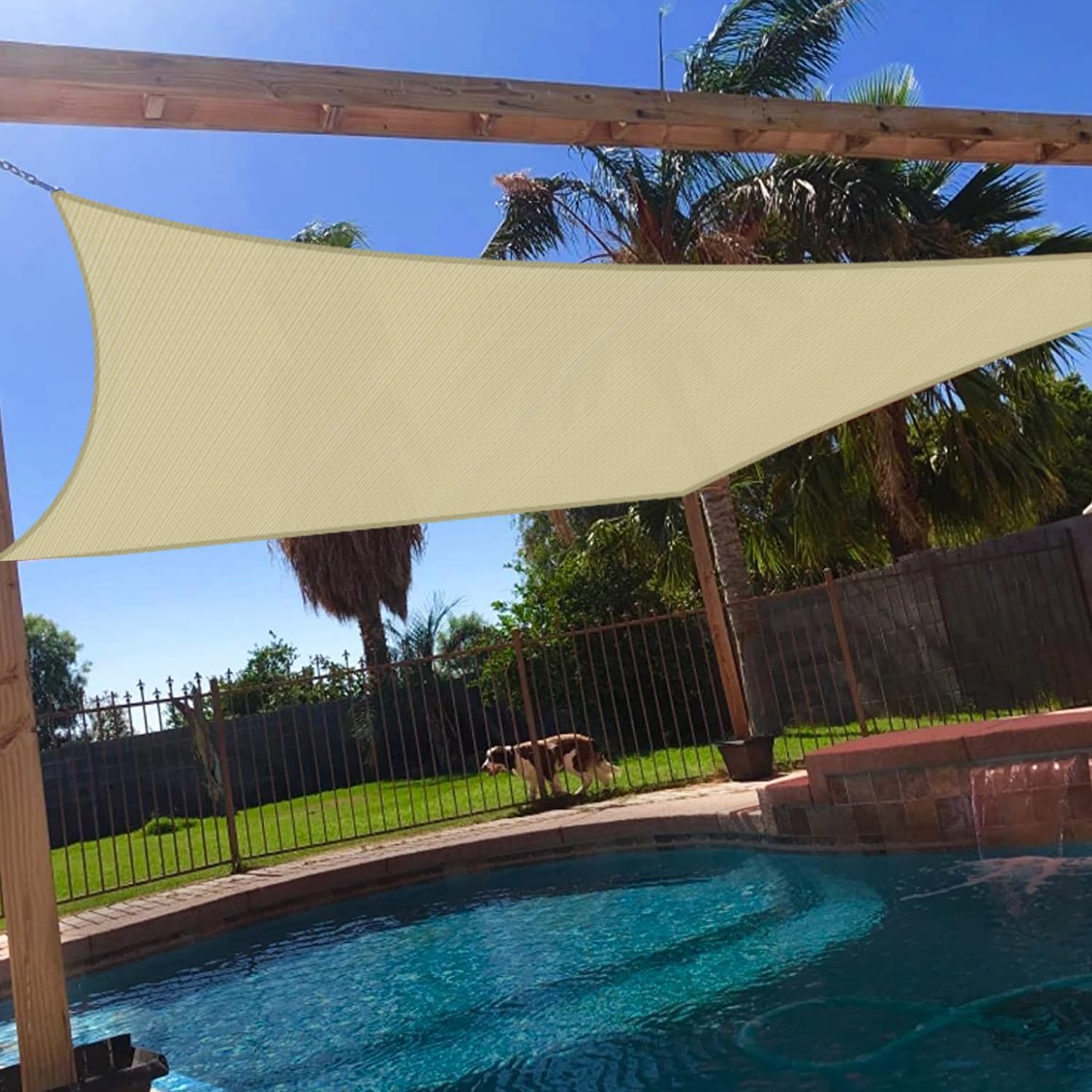 Bâche d'ombrage extérieure, protection solaire pour terrasse, balcon ou camping, protection solaire et isolation thermique (3*3 mètres) - 6