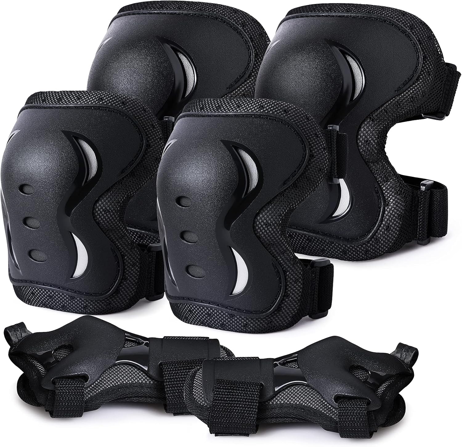 Kit De Protection Enfant Roller/cyclisme - Coudières, Genouillères, Protège-poignets - Rose - Taille S