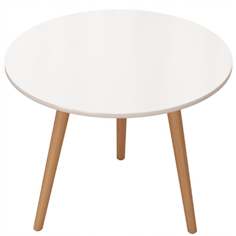 Stolik kawowy mały okrągły drewniany styl skandynawski ława stół do salonu
