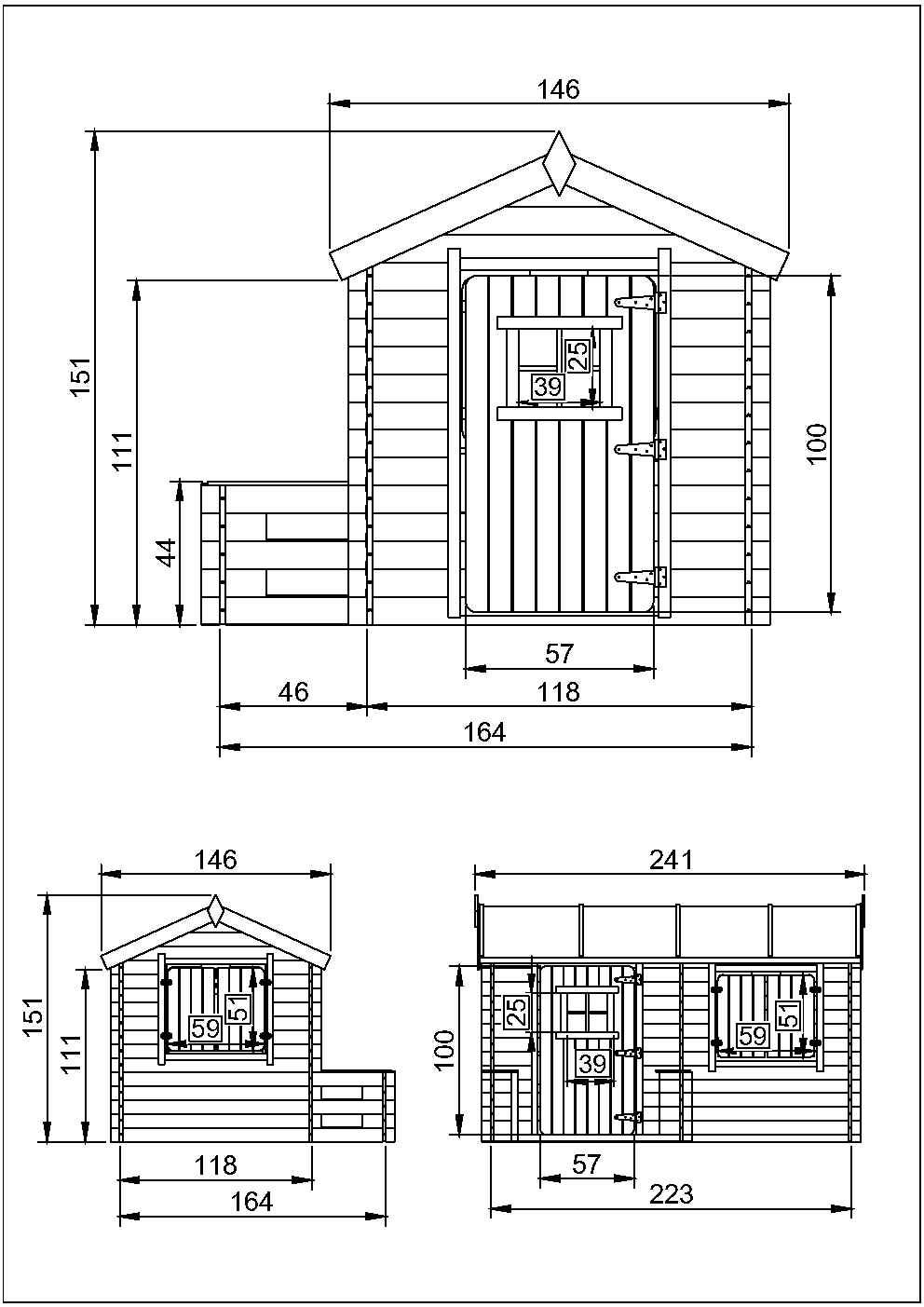 Maison en bois pour enfants - Maison de jeux pour l'extérieur 178x241xH151cm/2.63m2 - maison jardin enfant exterieur bois M503 - 3