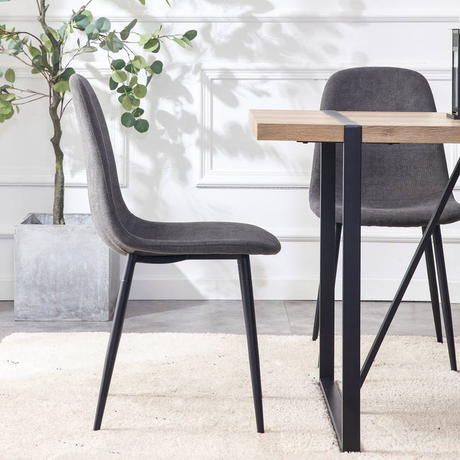 Set Di 4 Sedie Da Cucina Marrone Finto PU Gambe In Acciaio Nero 120 Kg Ml Design Set Di 4 Sedie Da Cucina Marrone Finto PU Gambe In Acciaio Nero 120 Kg Ml Design
