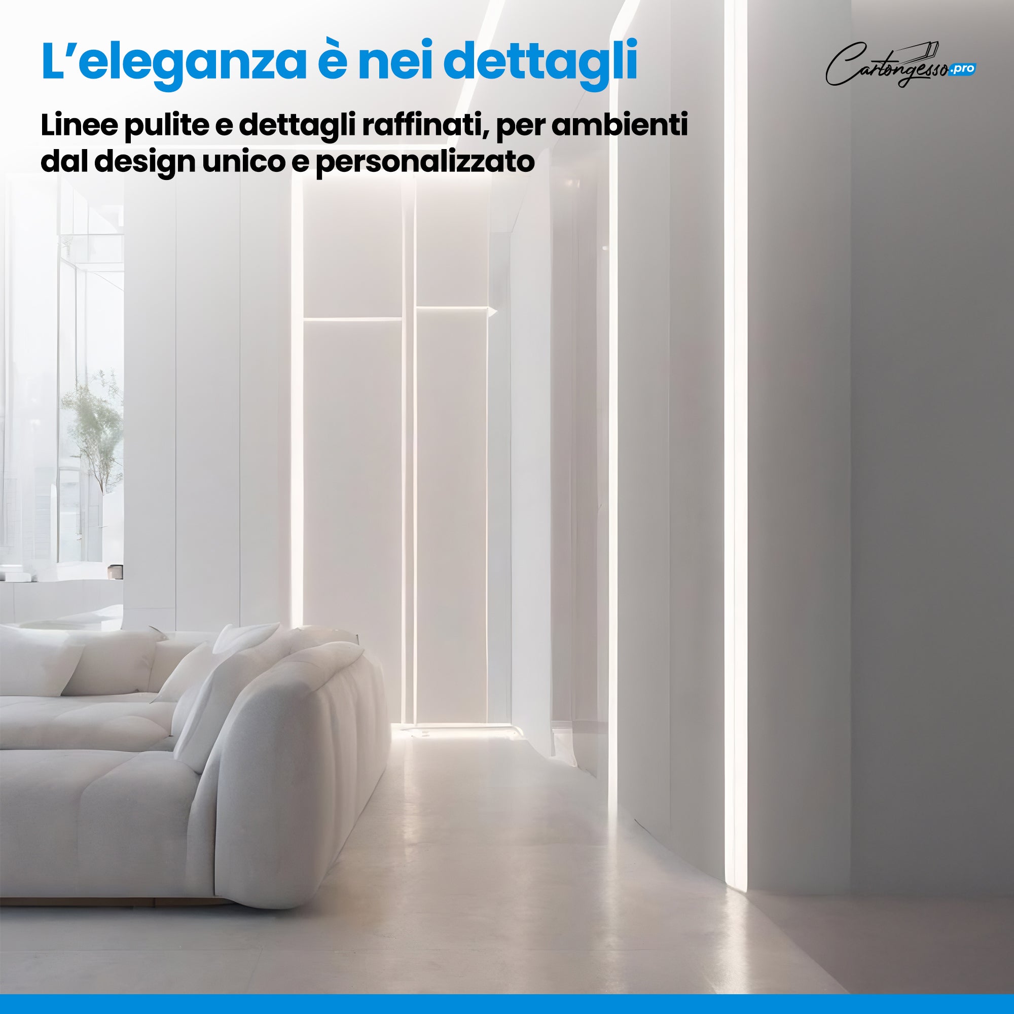 Profilo led cartongesso| Taglio di luce per cartongesso 200 cm x 12 cm - 7