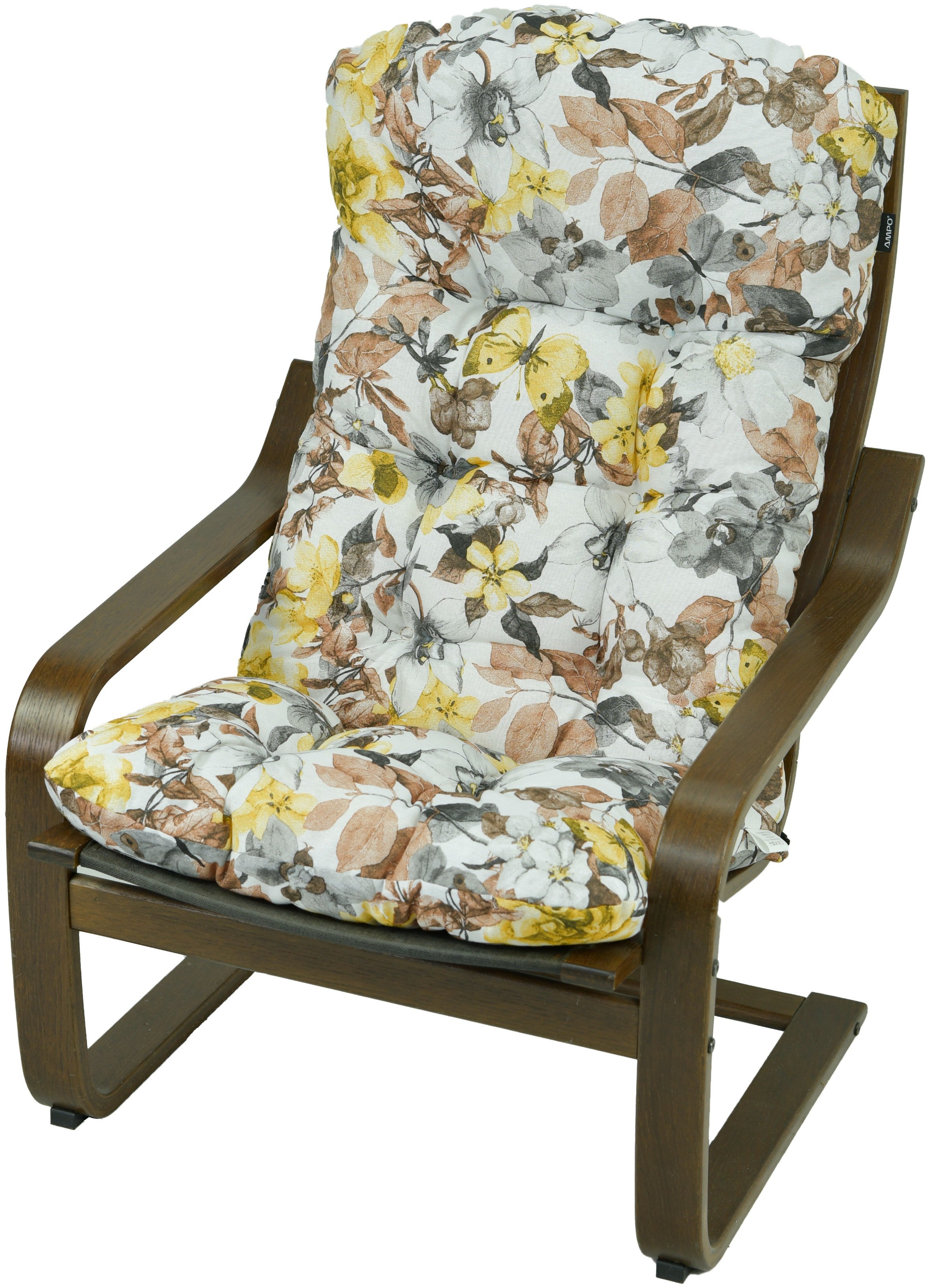 Poduszka na fotel drewniany Poang AMPO brązowy żółty 1 szt.