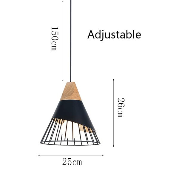 2 x Industrialny żyrandol wiszący - Regulowany łańcuch 150 cm - Styl fabryczny - Lampa sufitowa E27, Ø25 cm, Bez żarówki w zestawie - Dekoracja domu - 2