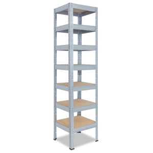Étagère Métallique Galvanisée 230x80x50 Cm - 6 Niveaux, Capacité 145 Kg Par Plateau, Montage Sans Vis