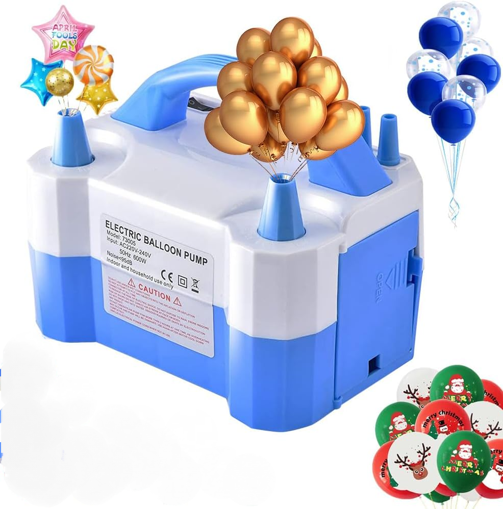Elektryczna Pompka do Balonów z 2 Dyszami - Elektryczna Pompka do Piłek Bobo, Jogi, Worków Powietrznych, Balonów Magicznych