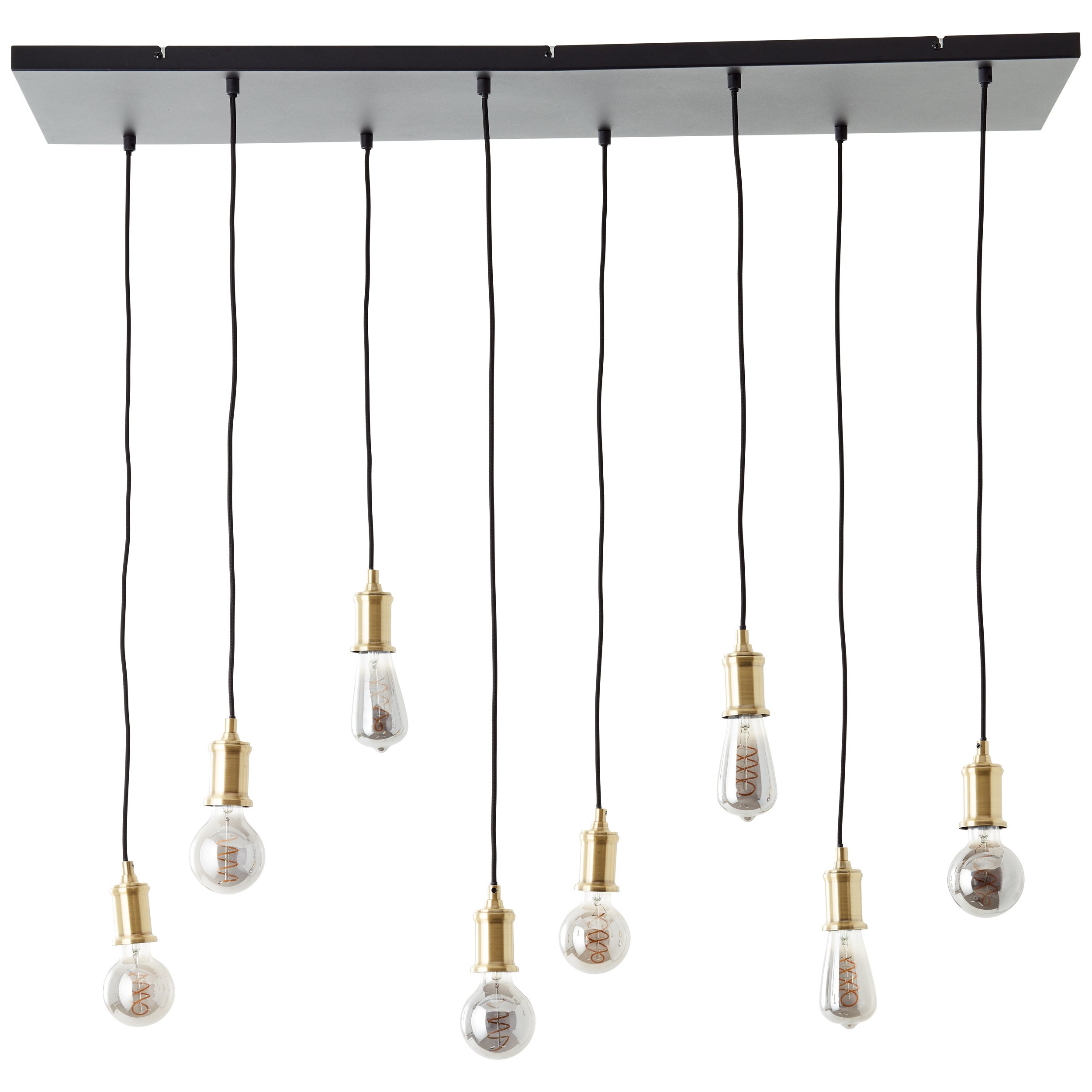 Brilliant Lamp Darcia 8-lampowa lampa wisząca czarny metal/szkło 8x A60, E27, 60 W - 2