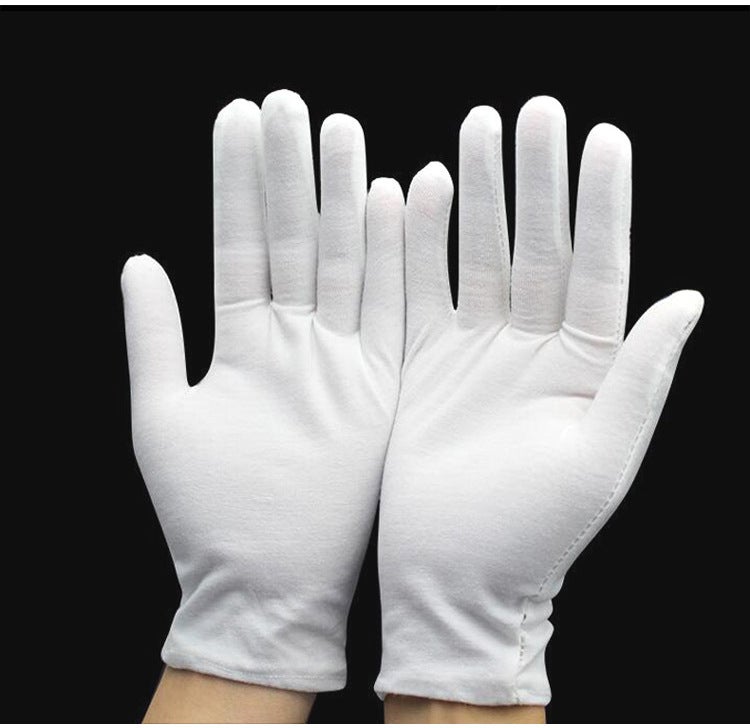 12 paires de gants blancs en coton - coton doux au toucher - gants en tissu blanc - Gants de service - Gants - XL - 6