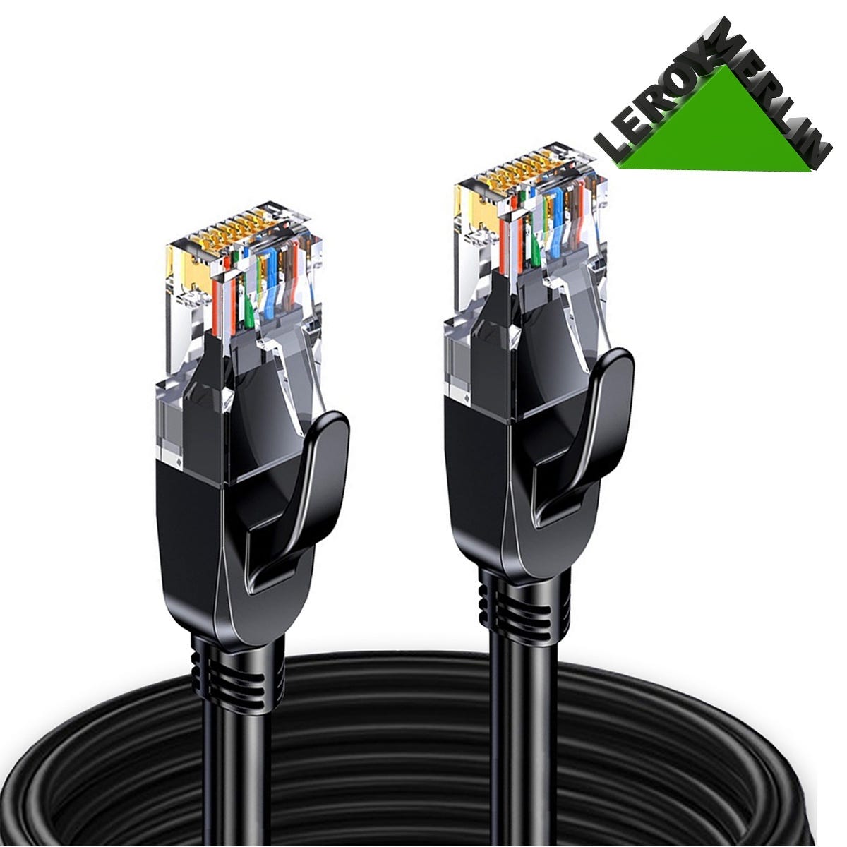 Elfcam® - 2M Cat7 Cable Reseau Ethernet, Cable Rond avec Connecteurs ...