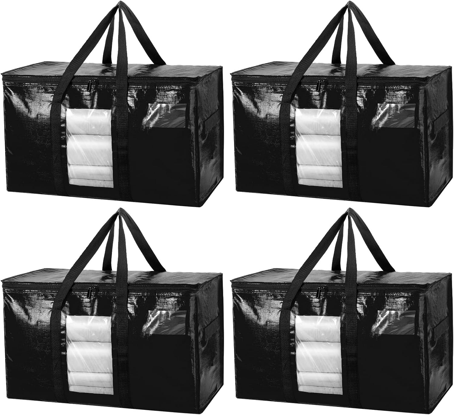 Lot de 3 sacs de rangement extra larges avec poignée solide et fermeture éclair pour déménagement, voyage, camping, décorations de festival, Multicolore, 35 L Lot de 3 sacs de rangement extra larges avec poignée solide et fermeture éclair pour déménagement, voyage, camping, décorations de festival, Multicolore, 35 L
