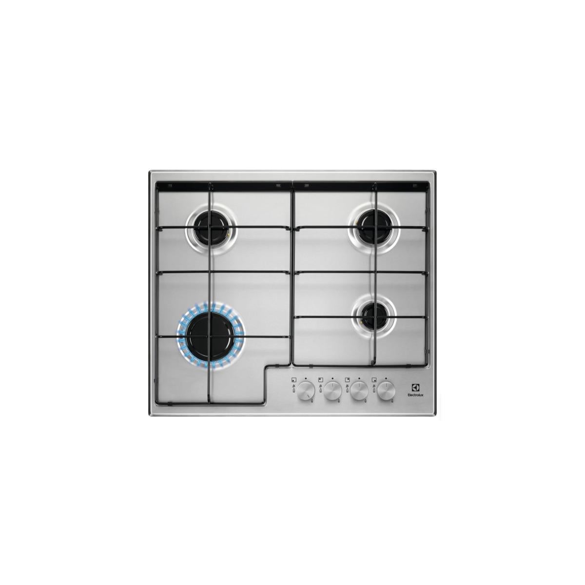 Electrolux Placa De Gas Empotrada De Acero Inoxidable Egs6424x Con Cuatro Quemadores Y Rejillas Planas Esmaltadas Acero Inoxidable, Leroy Merlin