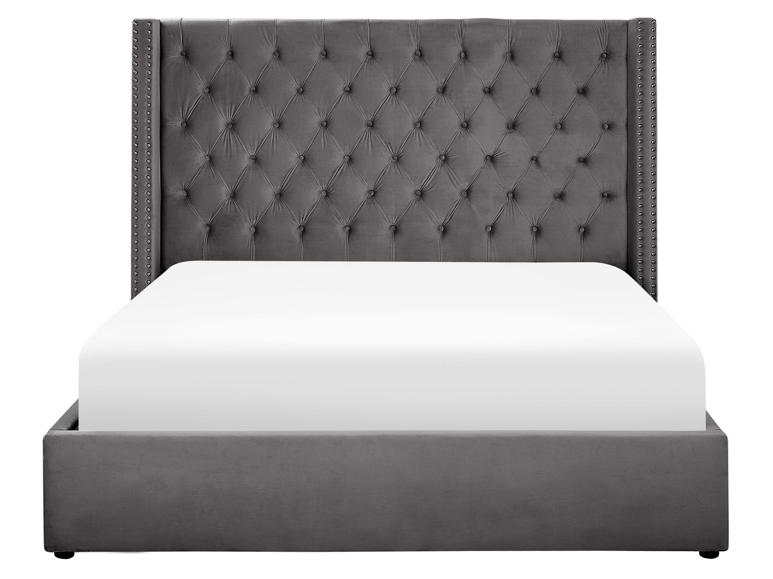 Letto contenitore Velluto LUBBON 160 x 200 cm Grigio - 5