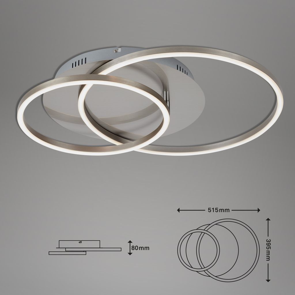 Plafonnier LED BRILONER LEUCHTEN FRAME, 40 W, 3200 lm, IP20, chrome-alu, métal-plastique, intensité lumineuse variable, 51,5 x 39,5 x 8 cm - 4
