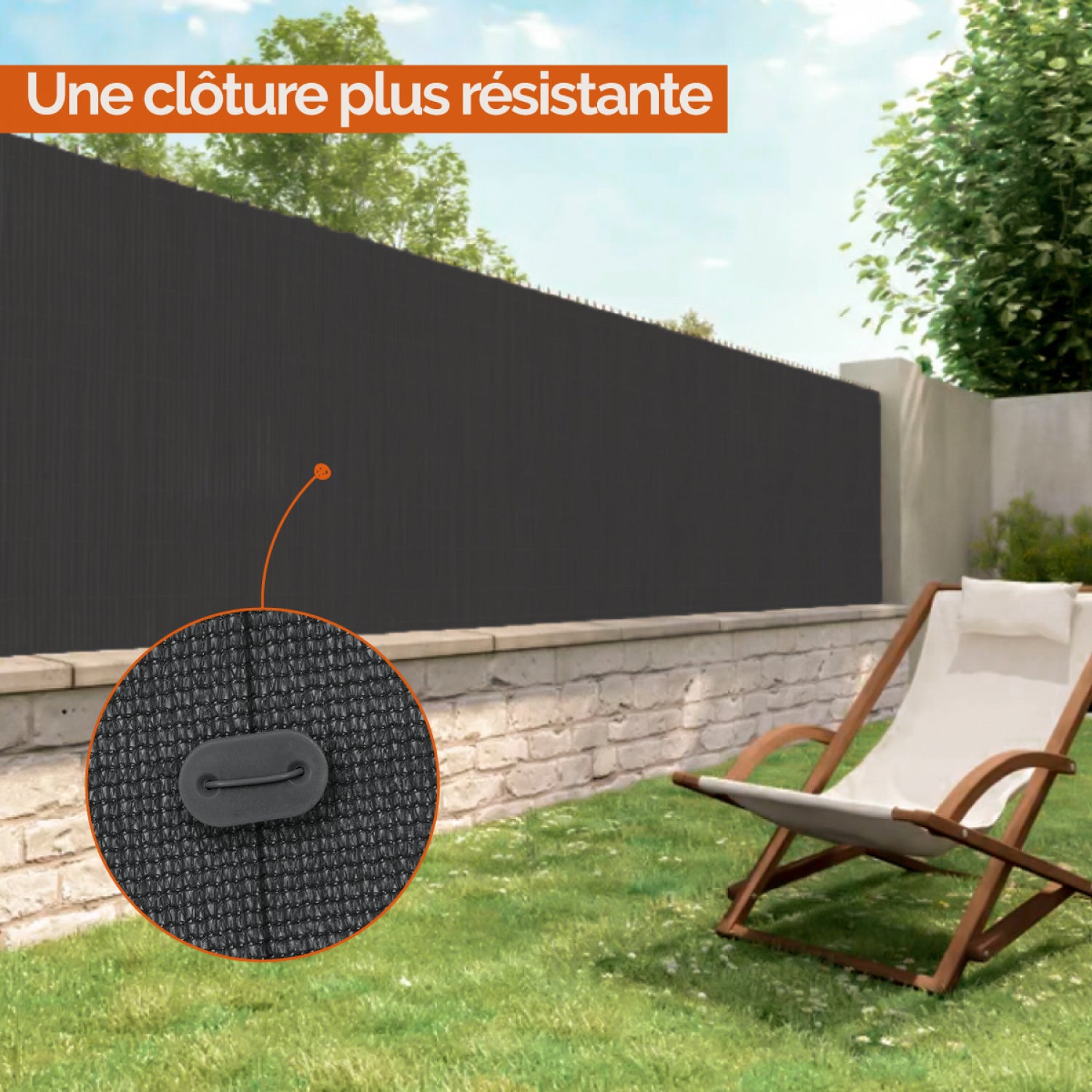 Lot de 10 kits de fixation pour brise vue, canisse anti-UV - Gris - Linxor - 4