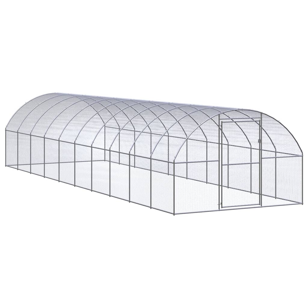 Klatka zewnętrzna dla kurcząt, 3x10x2 m, stal galwanizowana