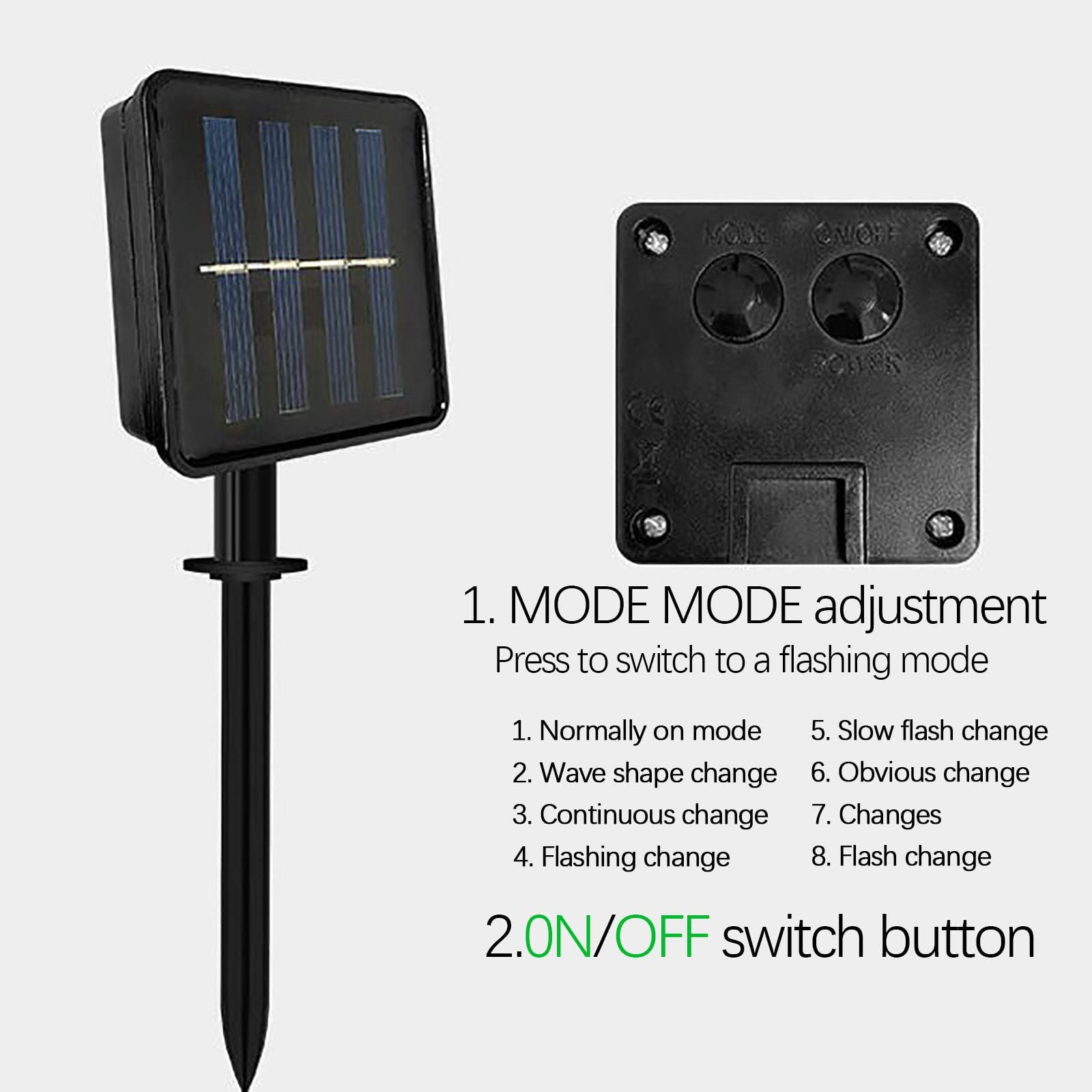 Zestaw 22 solarnych lampek choinkowych w kształcie laski cukrowej Wodoodporne solarne lampki choinkowe, ozdoby świąteczne, lampki solarne na paliki - 8