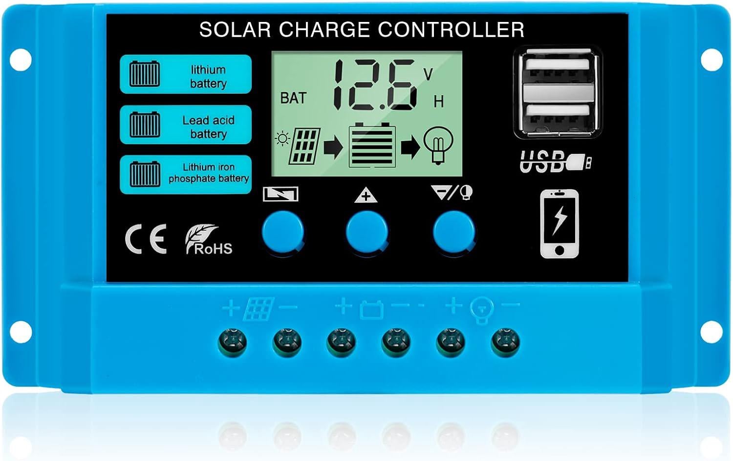 Contrôleur de Charge ,avec écran LCD et Port 5V/3A USB Convient à ...