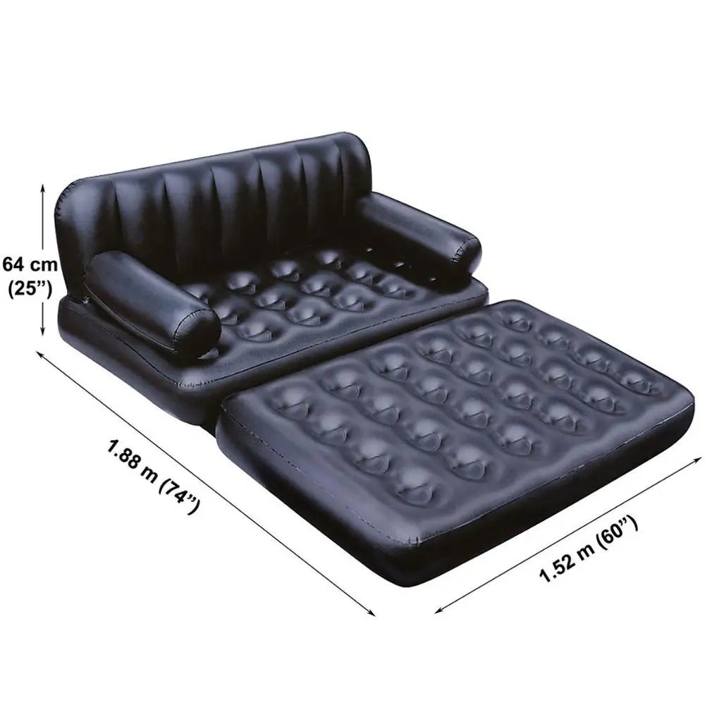 Matelas De Canapé Gonflable Pour 2 Personnes Avec Pompe Gonflable Électrique,Pliable,5 Façons D'utiliser,Adapté Pour Le Salon,Camping,Canapé - Lit - 7